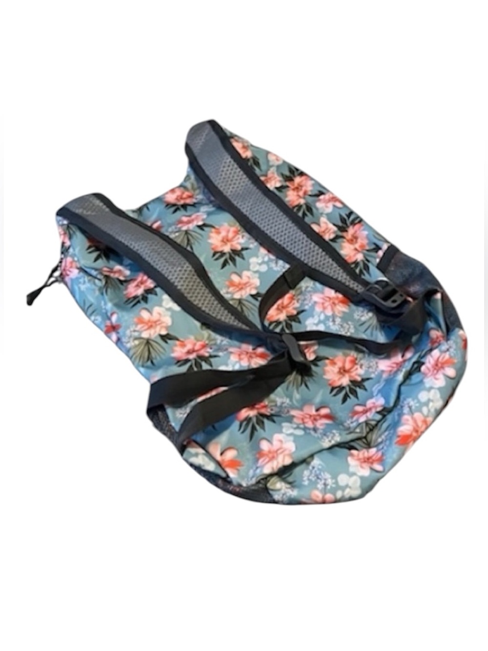 Floral Hawaiian Print Nylon Mesh Book Bag  Backpack
